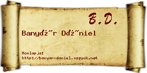 Banyár Dániel névjegykártya