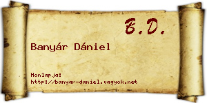Banyár Dániel névjegykártya